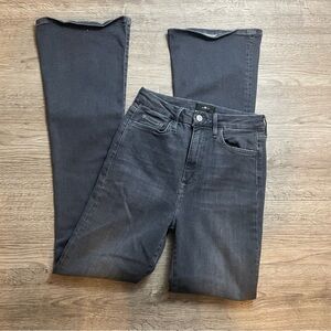 7 FOR ALL MANKIND Ultra High Rise Skinny Flare Black Jeans Unfiltered Denim